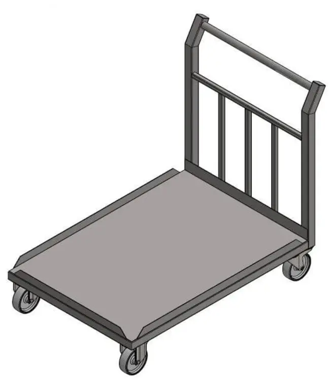 Carrello di trasporto a piattaforma in acciaio inox