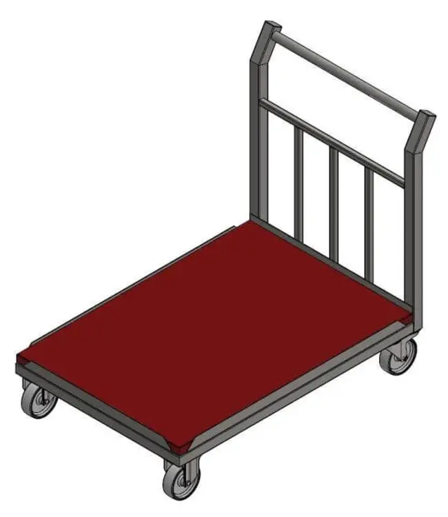 Chariot de transport à plate-forme en acier inoxydable & plastique (HDPE 500)