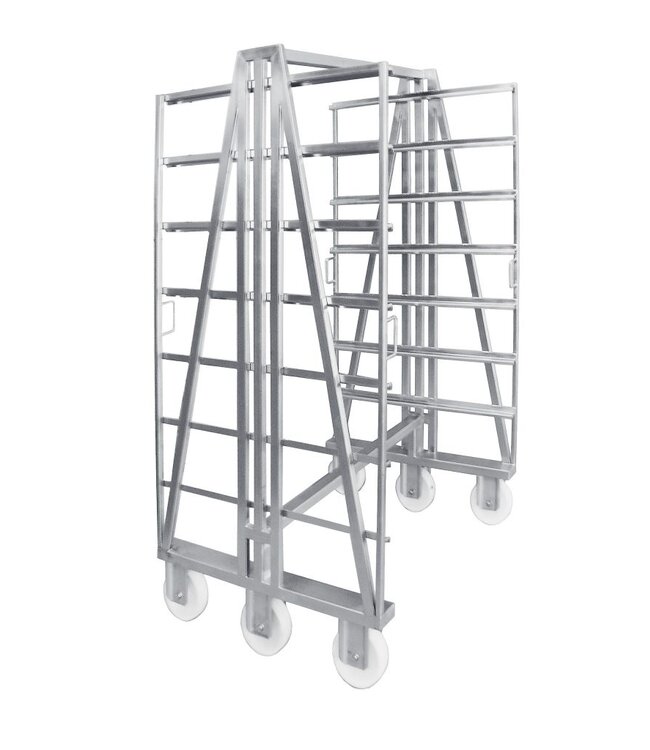 Carrello per fumatori a forma di H in acciaio inox