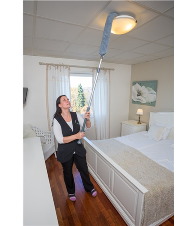 Vikan Short Telescopic Handle, 580 - 1390 mm, Ø35 mm, A scatto, Grigio