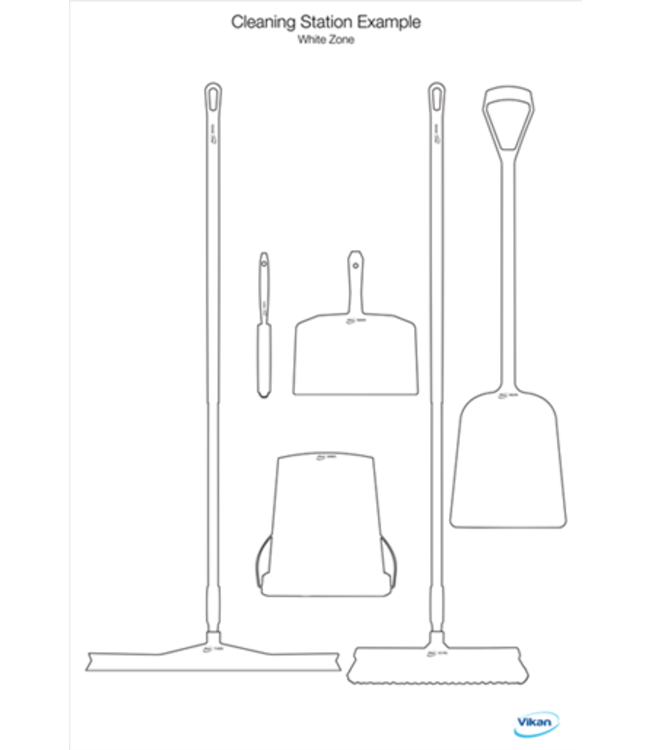 Vikan 5S Shadow board, version mural, H 1700 x L 1150 mm