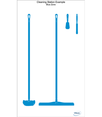 Vikan Hygiene Reinigungsgeräte Shadow board, versione da parete, H 2000 x B 1150 mm