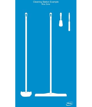 Vikan Hygiene Reinigungsgeräte Schattenwand, Wandmontage, H 2000 x B 1500 mm
