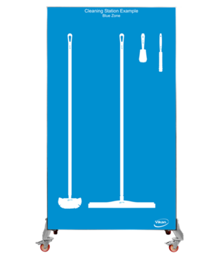 Vikan Hygiene Reinigungsgeräte Schattenwand zweiseitig, fahrbar, H 2000 x B 1150 mm