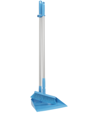 Vikan Hygiene Reinigungsgeräte Kehrschaufel mit langem Stiel und Besen, 330 mm, Medium
