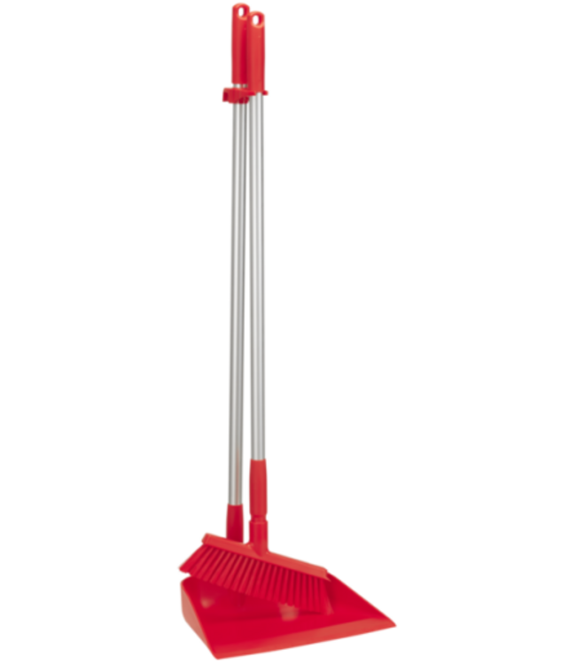 Vikan Kehrschaufel mit langem Stiel und Besen, 330 mm, Medium