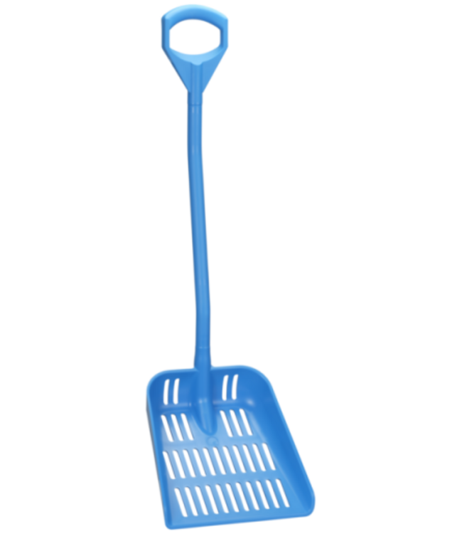 Vikan Ergonomische Schaufel mit Abflusslöchern, 380 x 340 x 90 mm, 1145 mm, Weiss