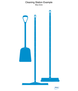 Vikan Hygiene Reinigungsgeräte Schattenwand, Wandmontage, H 1990 x B 980 mm