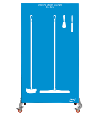 Vikan Hygiene Reinigungsgeräte Schattenwand zweiseitig, fahrbar, H 1990 x B 980 mm