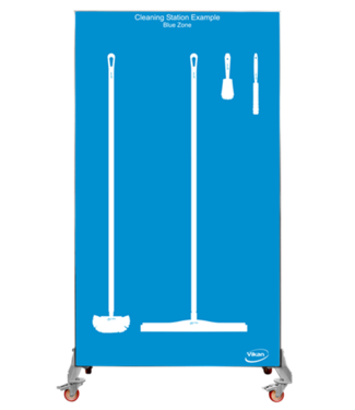 Vikan Hygiene Reinigungsgeräte Shadow board, doppia faccia, versione mobile, A 1990 x L 980 mm