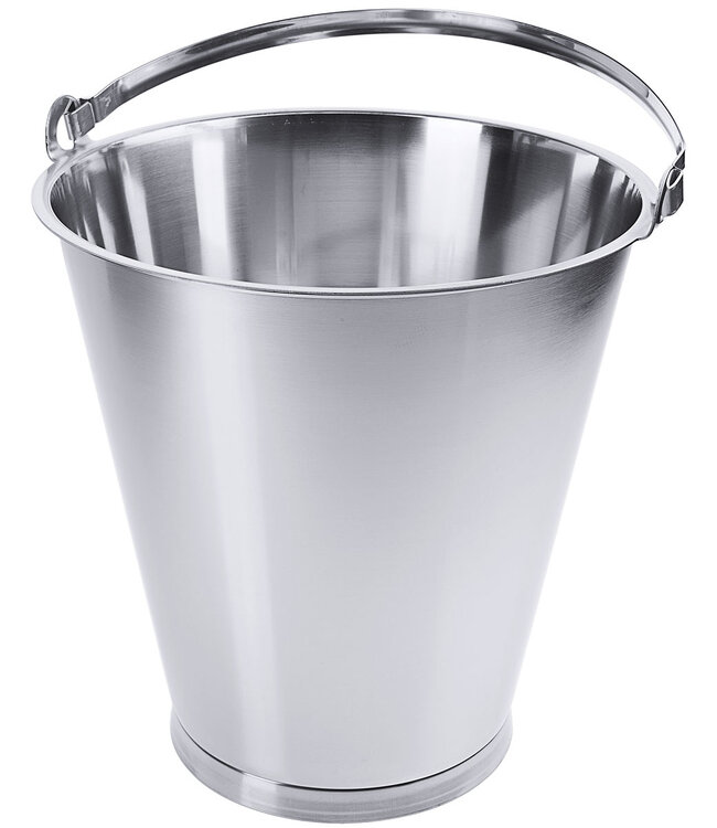 Eimer mit Bodenreifen aus Edelstahl V2A