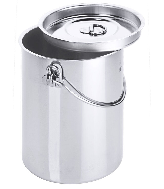 Eimer zylindrisch mit Deckel aus Edelstahl V2A
