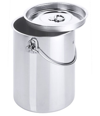 Behälter und Zubehöhr Eimer zylindrisch mit Deckel, Edelstahl V2A