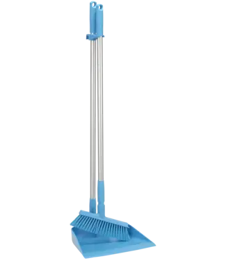 Vikan Hygiene Reinigungsgeräte Kehrschaufel mit langem Stiel und Besen, 330 mm, Medium