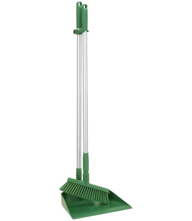 Vikan Kehrschaufel mit langem Stiel und Besen, 330 mm, Medium