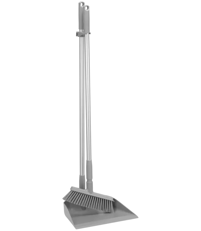 Vikan Kehrschaufel mit langem Stiel und Besen, 330 mm, Medium