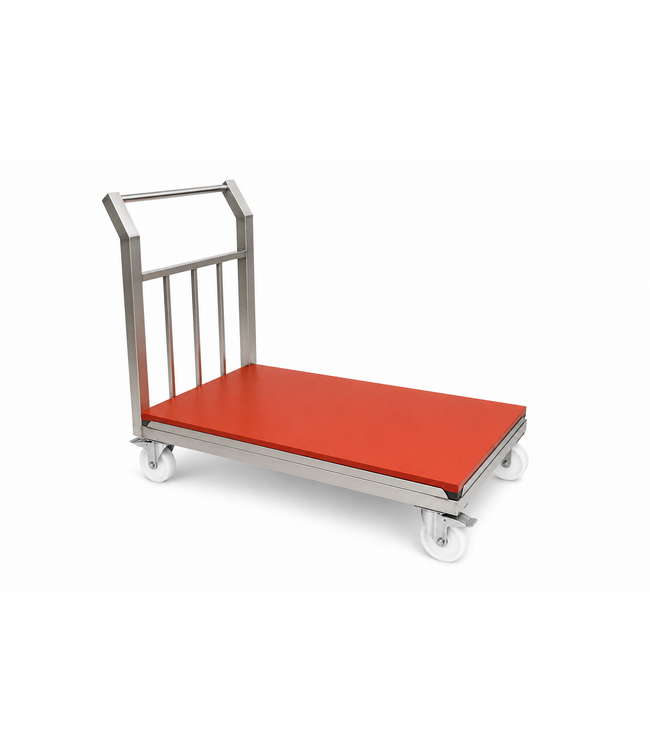 Chariot de transport à plate-forme en acier inoxydable & plastique (HDPE 500)