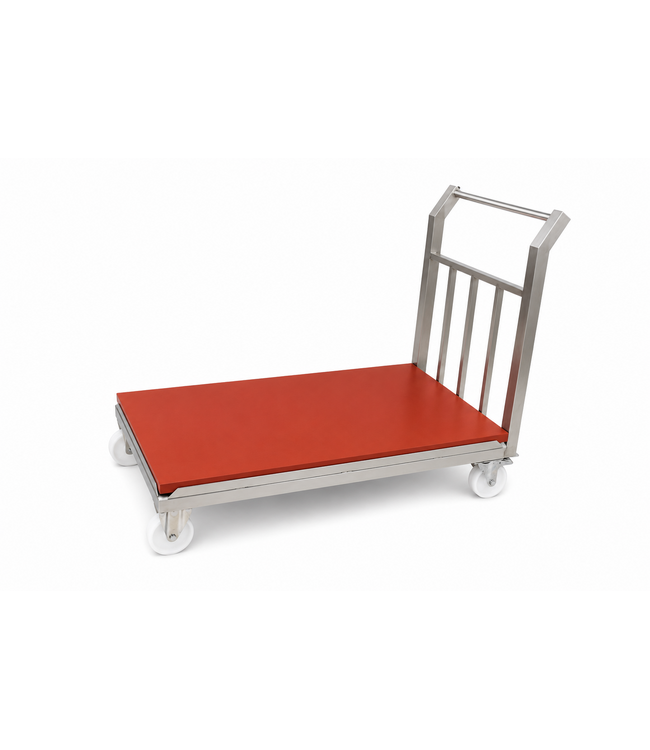 Carrello di trasporto a piattaforma in acciaio inox & plastica (HDPE 500)