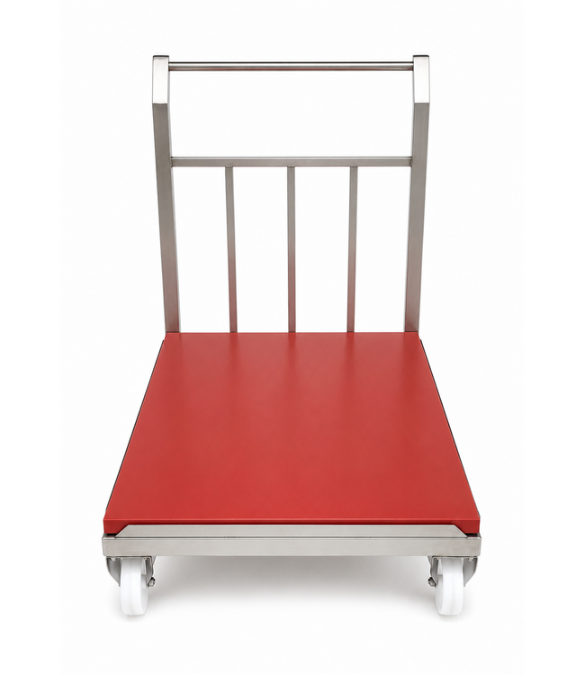Carrello di trasporto a piattaforma in acciaio inox & plastica (HDPE 500)