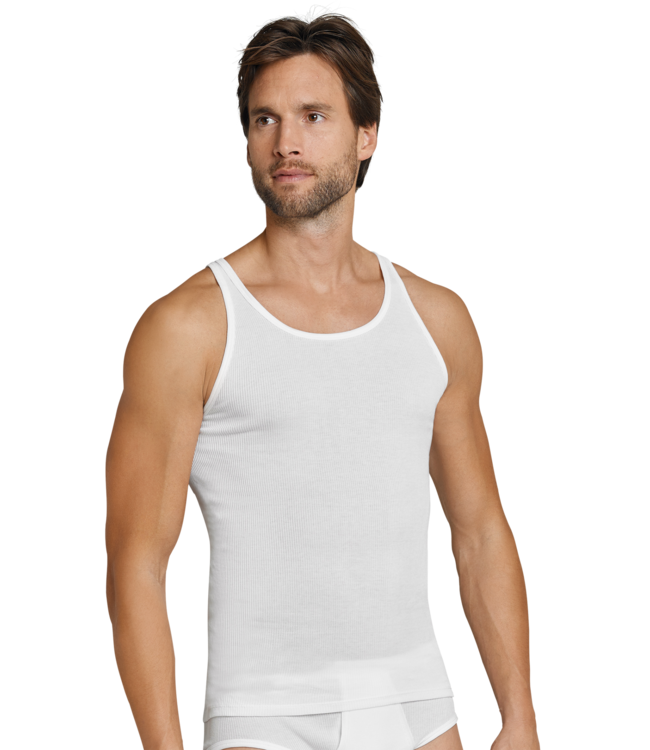 Doppelripp singlet 2-pack wit