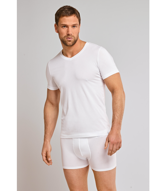 Long Life Soft v-hals t-shirt wit