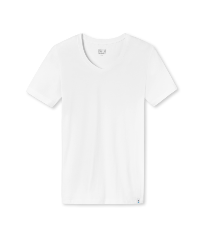 Long Life Soft v-hals t-shirt wit