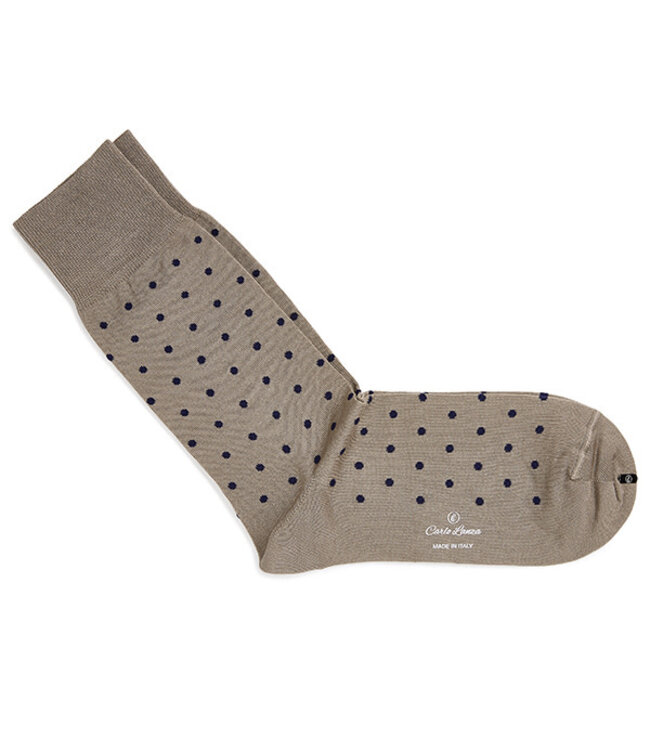 katoenen sokken taupe stip