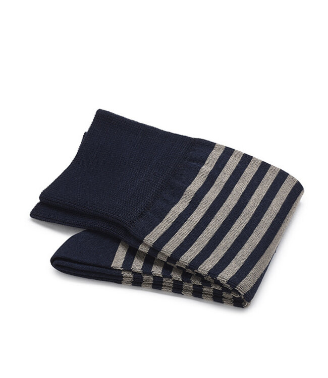 korte sokken katoen donkerblauwe streep