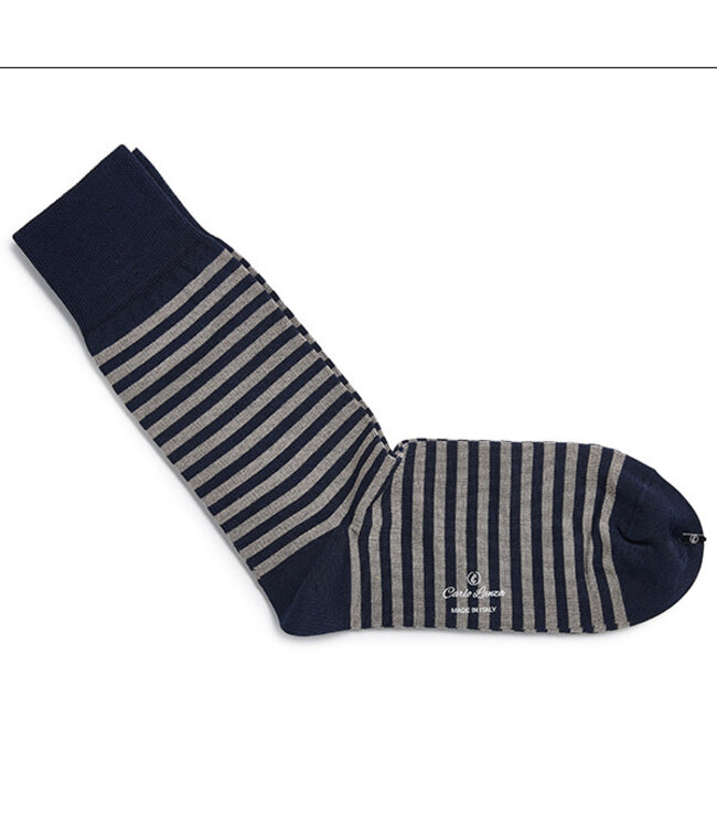 korte sokken katoen donkerblauwe streep