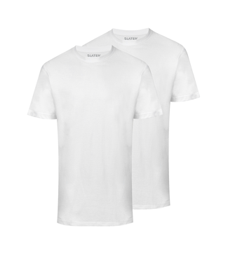 Slater Basic 2-pack ronde hals t-shirt wit