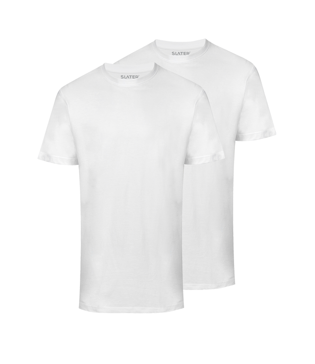Basic 2-pack ronde hals t-shirt wit