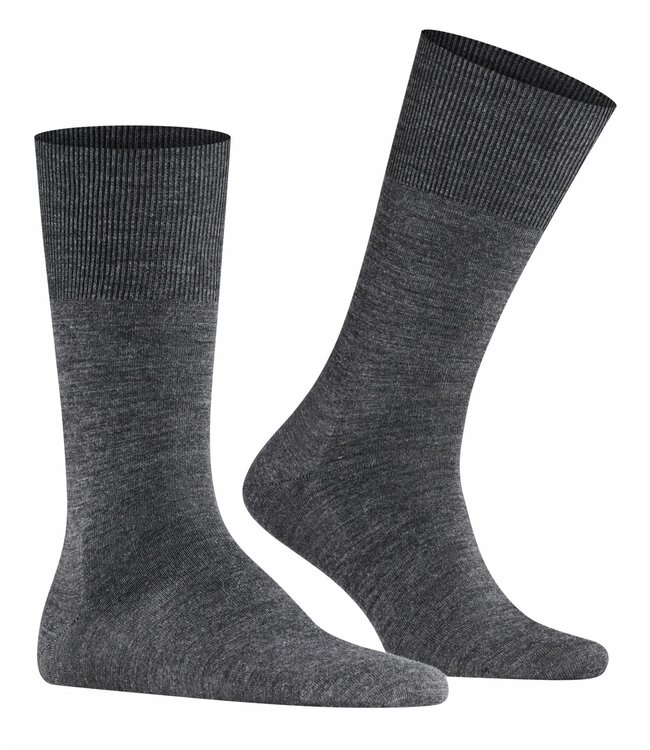 Airport sokken asphalt melange