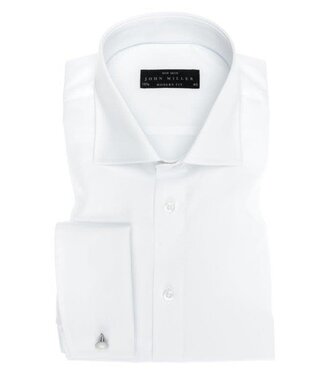 John Miller modern fit overhemd dubbele manchet wit