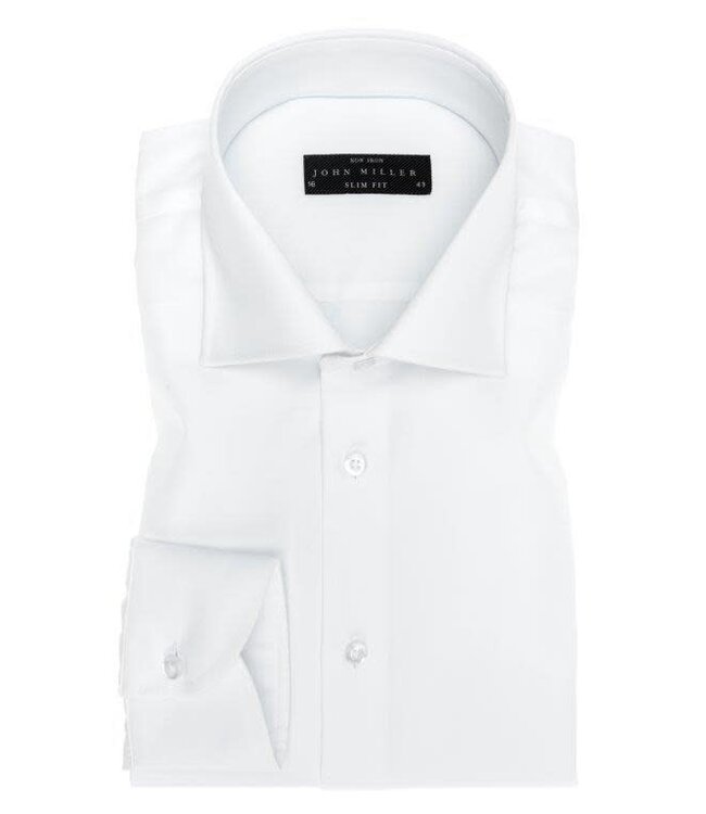 slim fit overhemd wit met wide spread boord