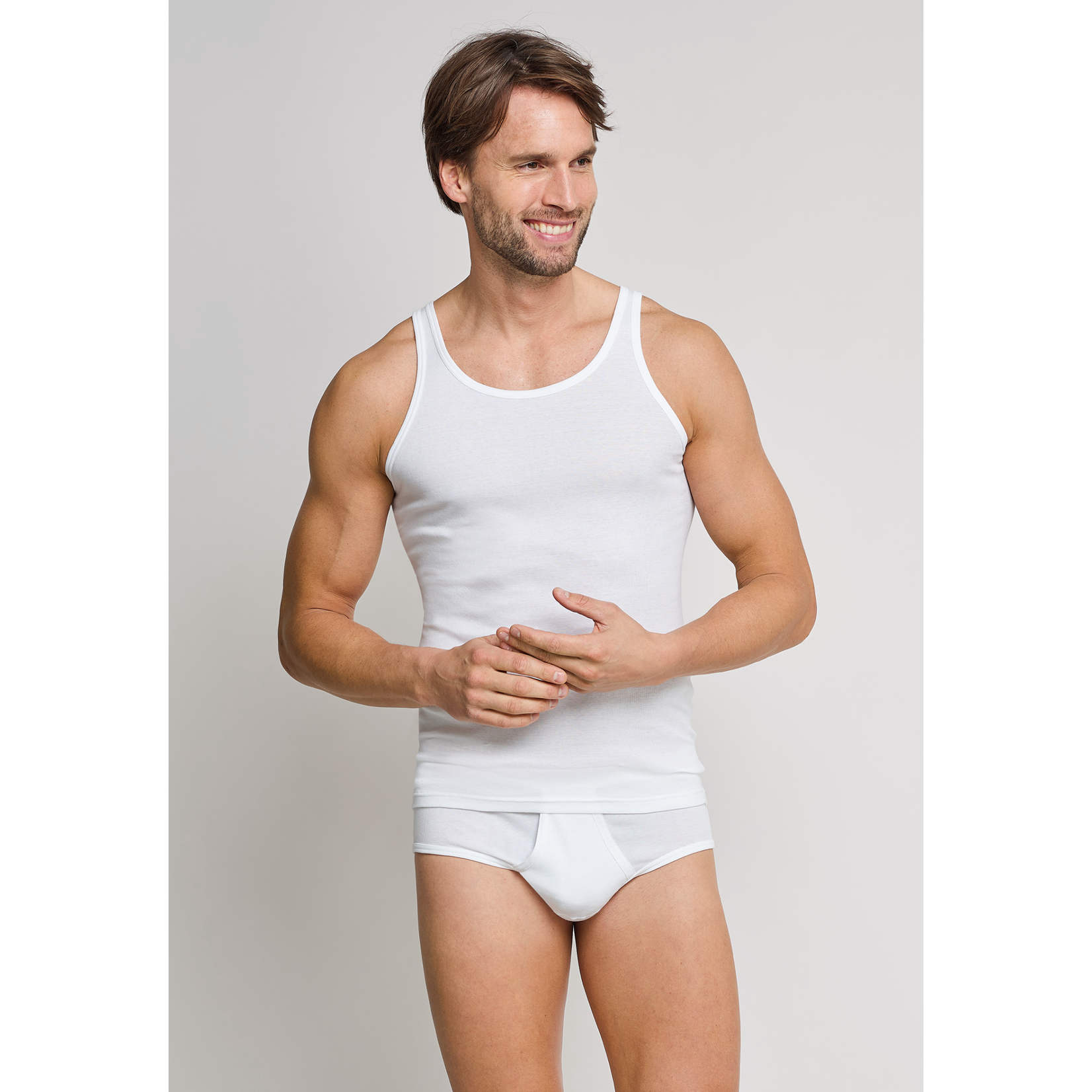 Schiesser Feinripp singlet 2-pack wit