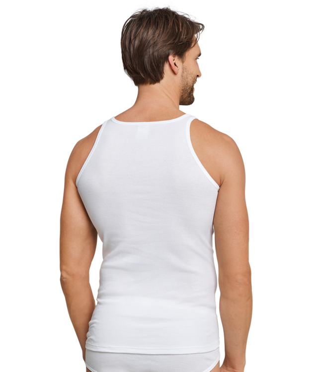 Feinripp singlet 2-pack wit