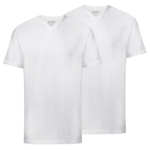 Slater Basic 2-pack v-hals t-shirt wit