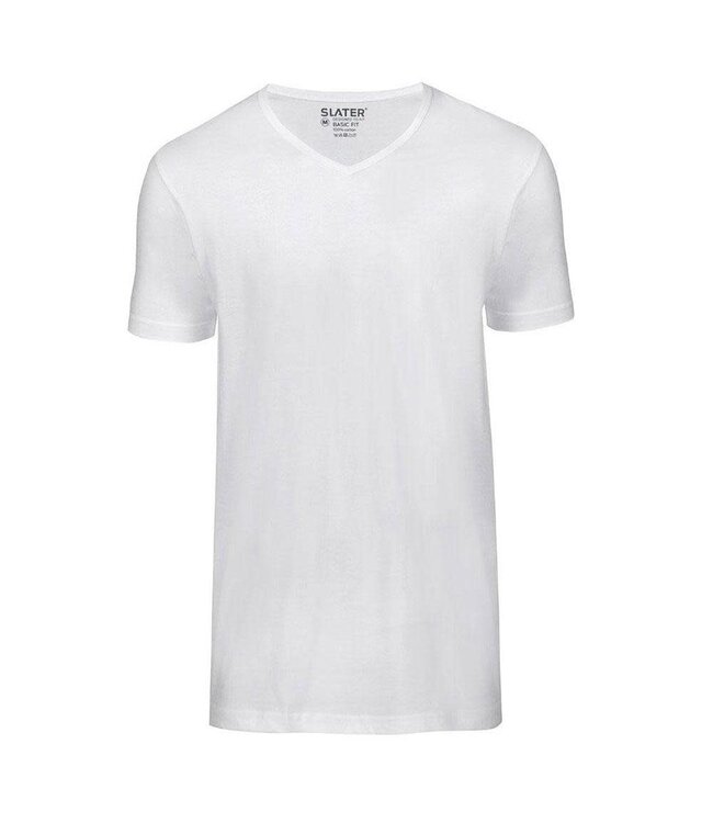 Basic Fit 2-pack v-hals t-shirt wit