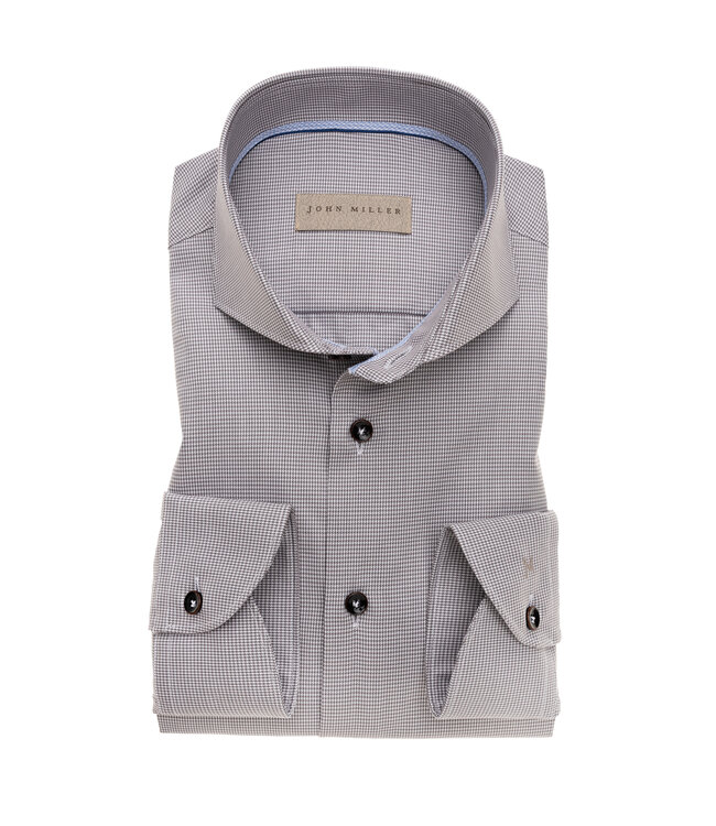 tailored fit overhemd grijs met cut away boord