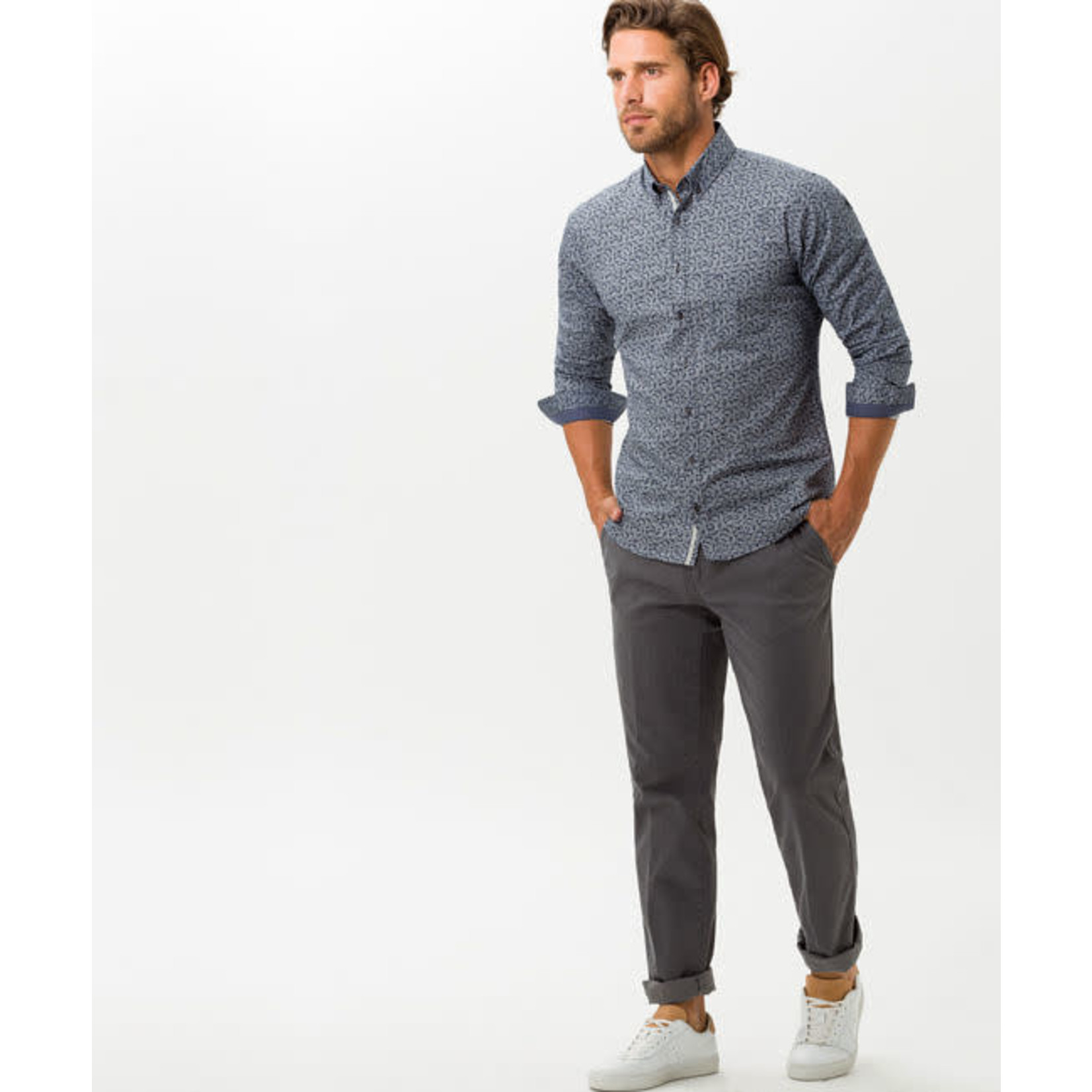 Brax Everest chino regular fit grijs - Tim