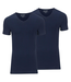 Slater Stretch 2-pack v-hals t-shirt marine