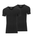 Slater Stretch 2-pack v-hals t-shirt zwart