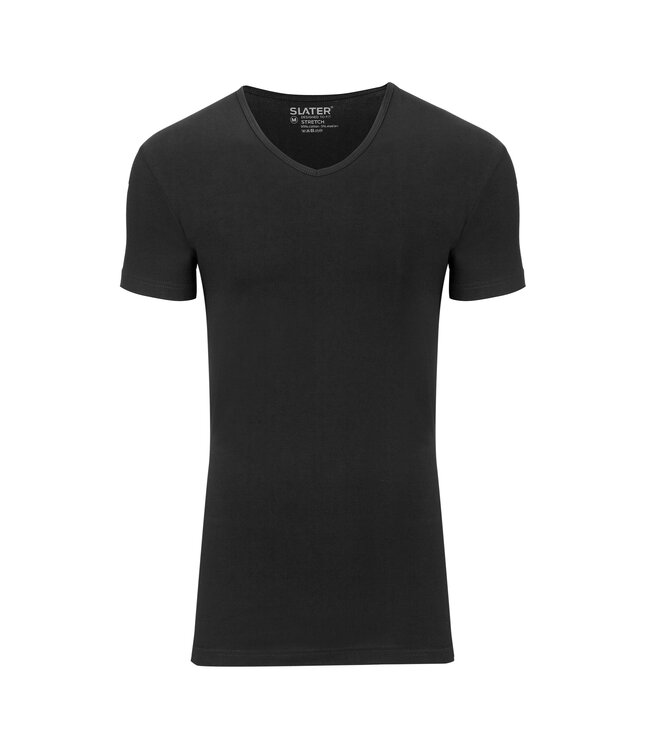 Stretch 2-pack v-hals t-shirt zwart