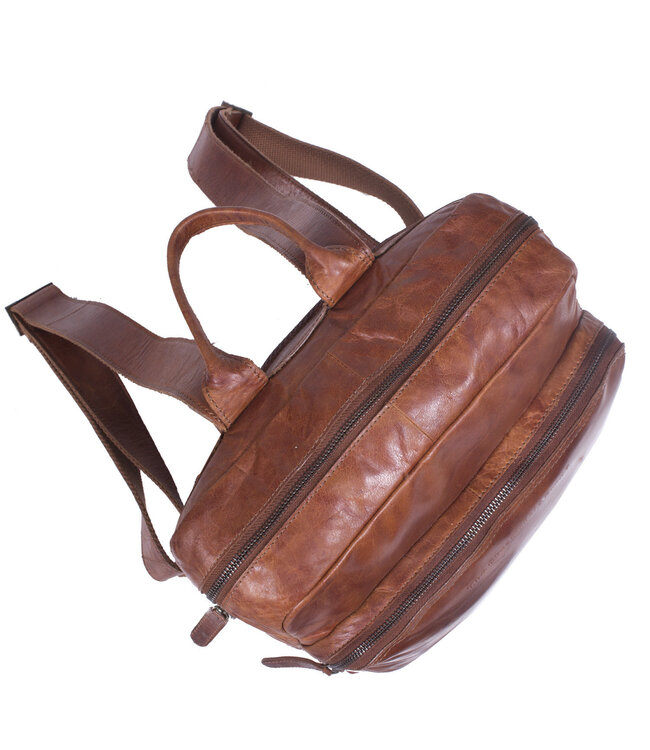 leren rugzak Mack cognac