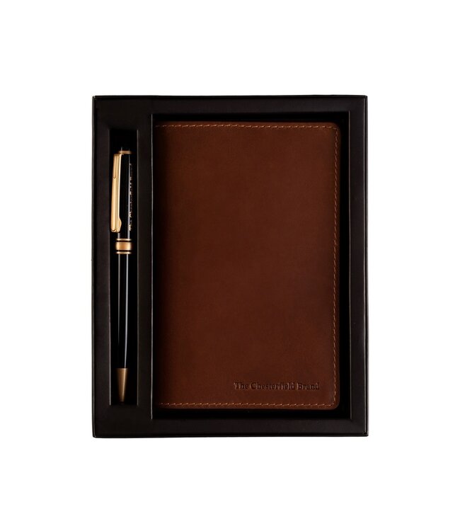 leren notitieboekje met luxe pen