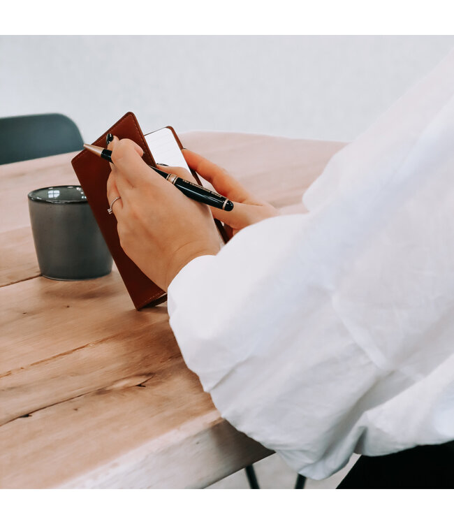 leren notitieboekje met luxe pen