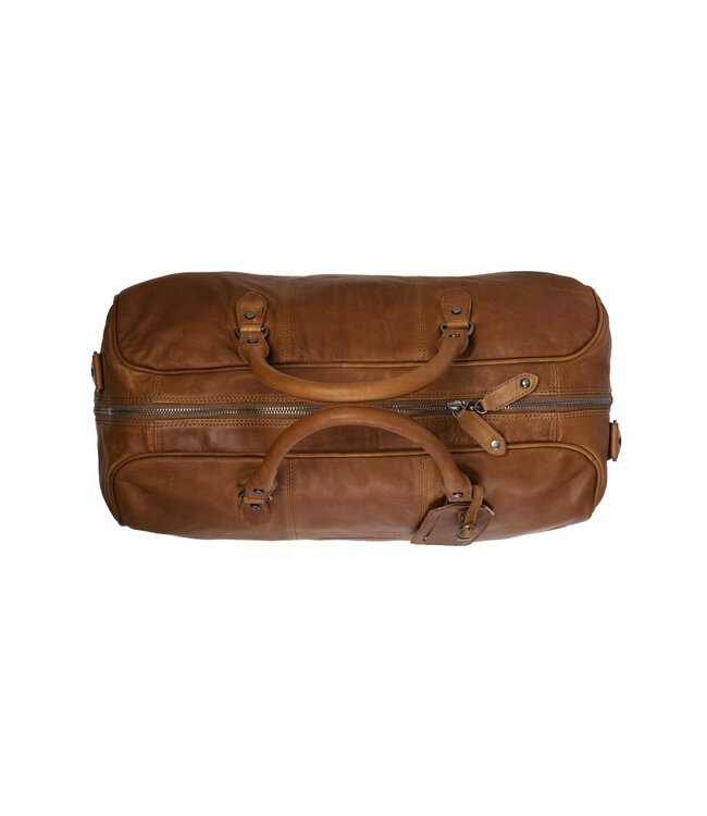 leren weekendtas William cognac