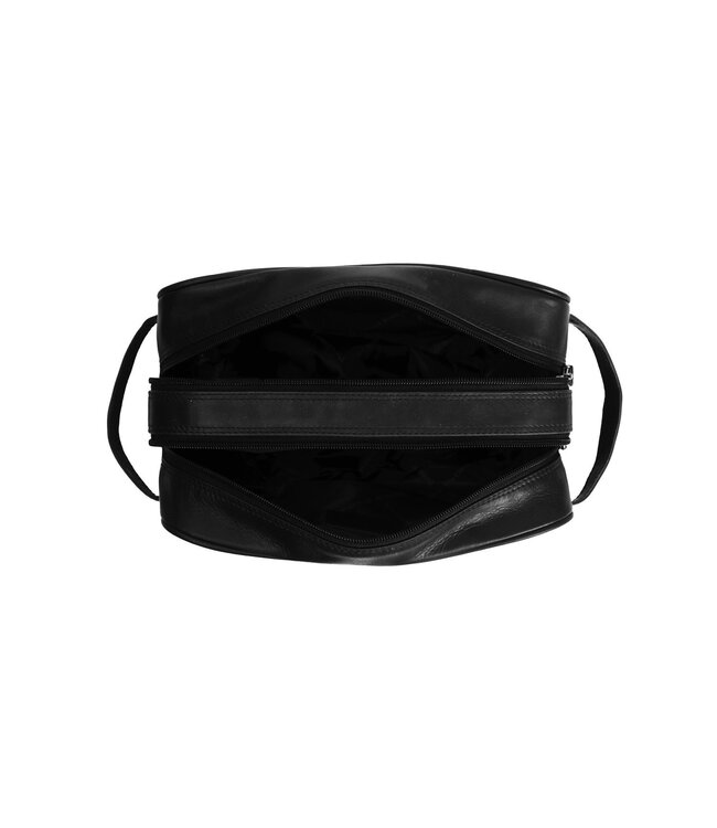 leren toilettas Stacey zwart