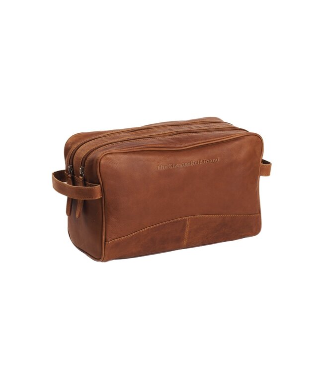 leren toilettas Stefan cognac