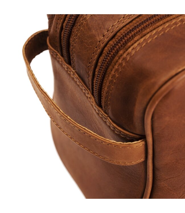 leren toilettas Stefan cognac